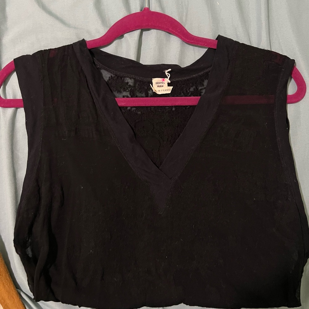 Hermes sleeveless sheet top size 38 black